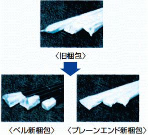 旧梱包→ベル新梱包　プレーンエンド新梱包