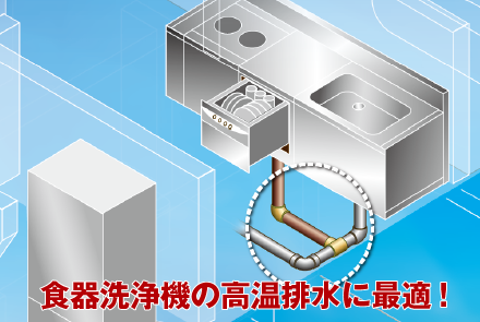 食器洗浄機の高温排水に最適!